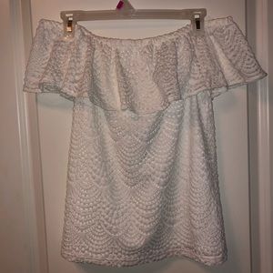 Lilly Pulitzer La Fortuna Lace Off Shoulder Top